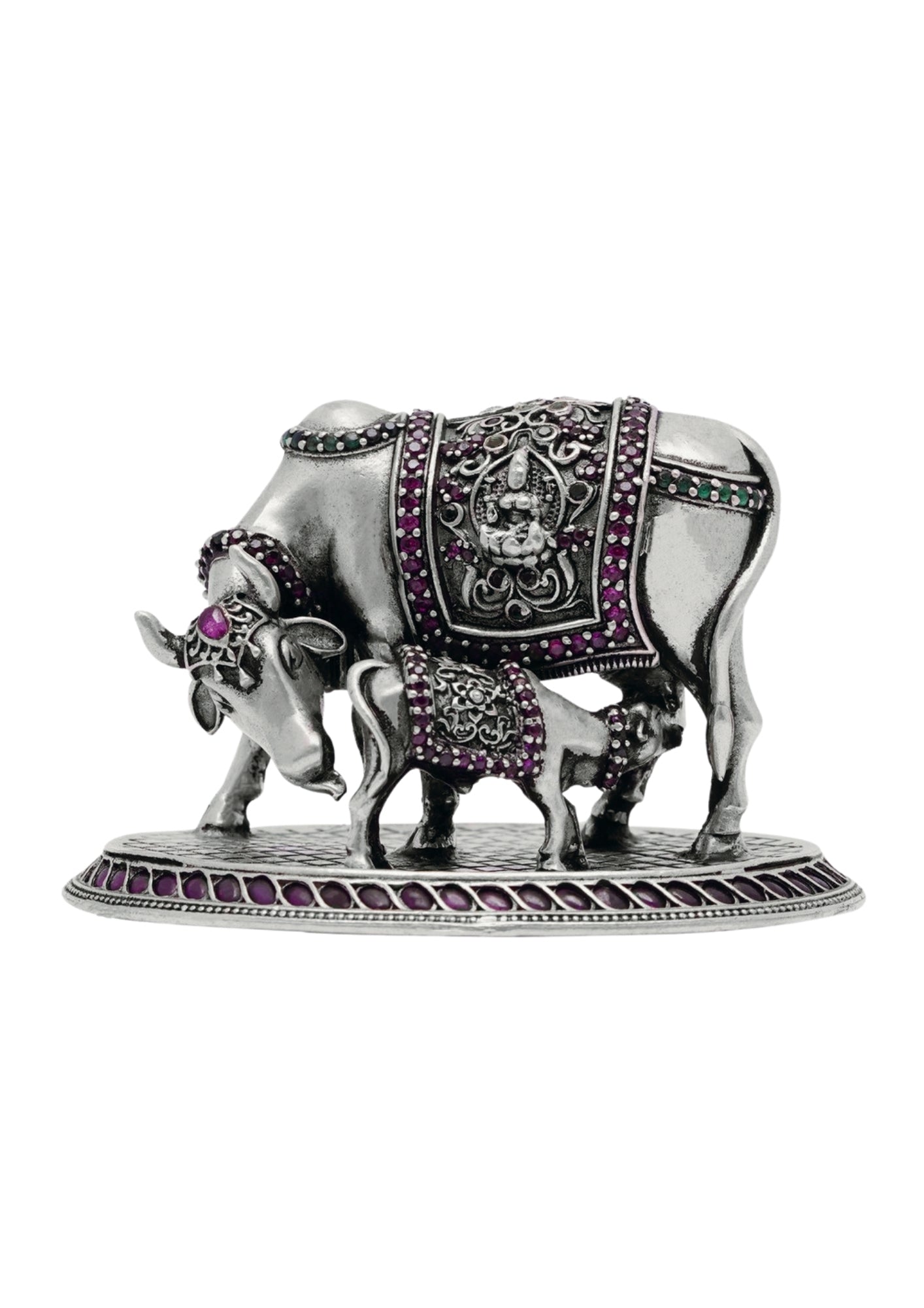 Cow Calf Idol in Pure Silver 925 (200g)