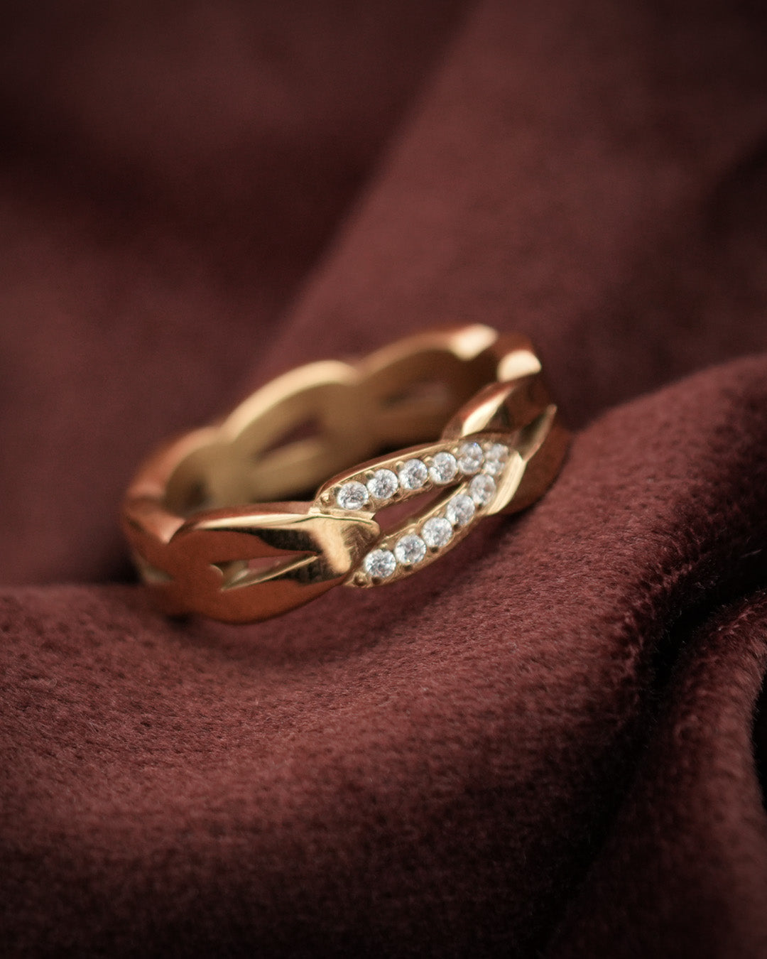 Cuban Gold Plated Band Ring