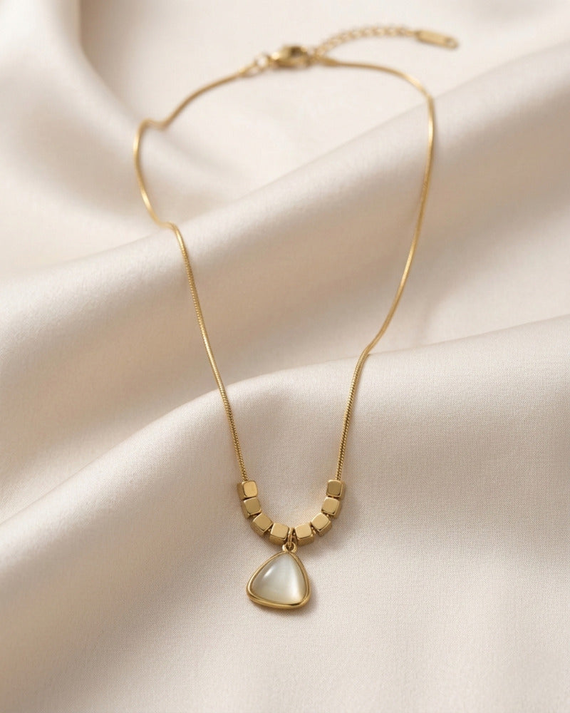 Mother Of Pearl Triangle Necklace