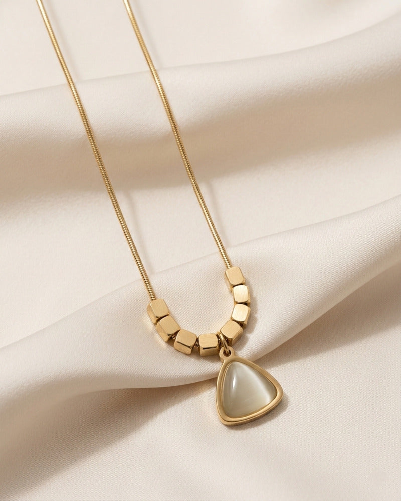 Mother Of Pearl Triangle Necklace