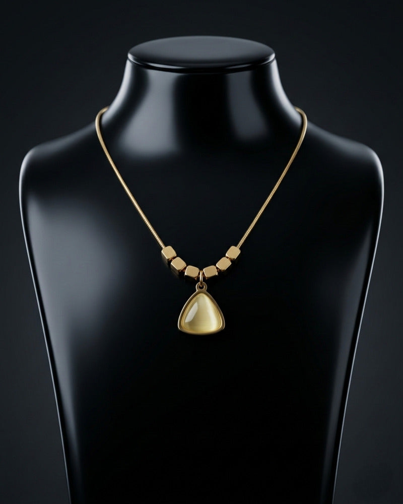 Mother Of Pearl Triangle Necklace