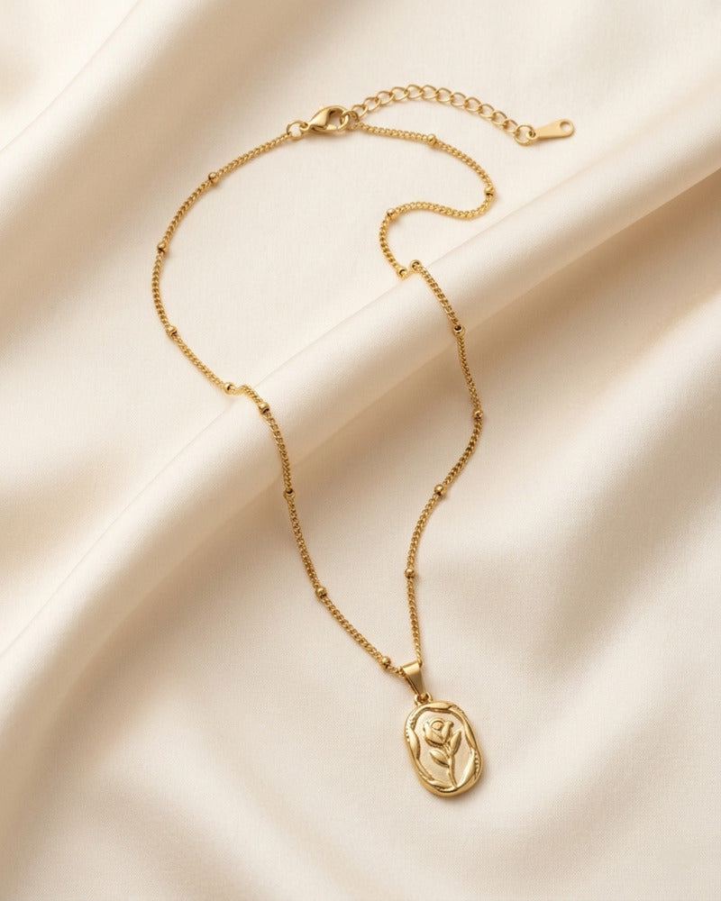 Rose Coin Satellite Chain Necklace