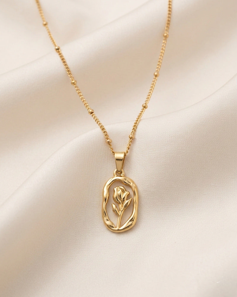 Rose Coin Satellite Chain Necklace