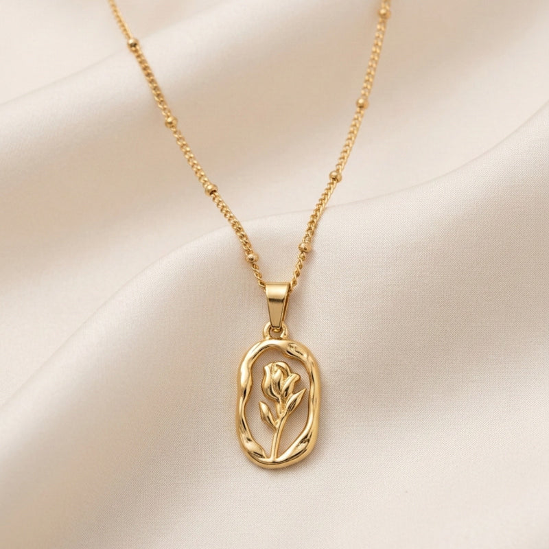 Rose Coin Satellite Chain Necklace