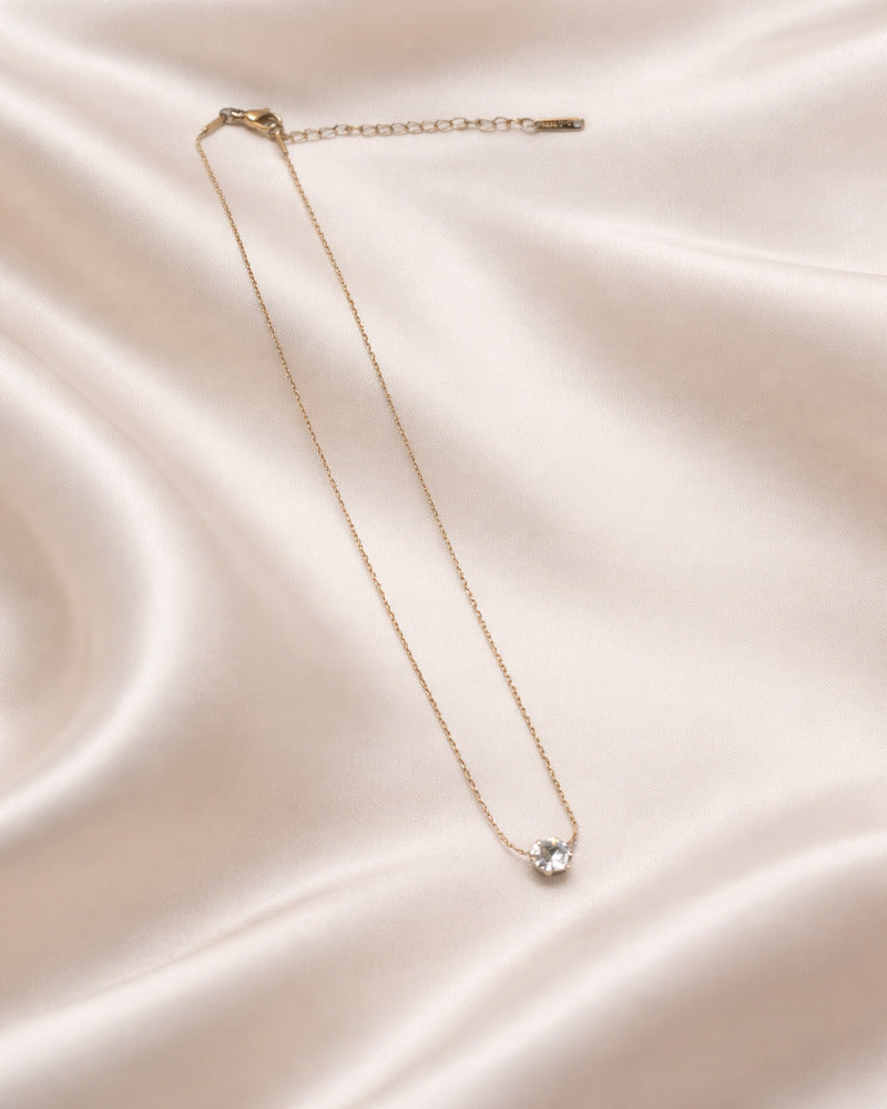 Crystal Solitaire Pendant Necklace