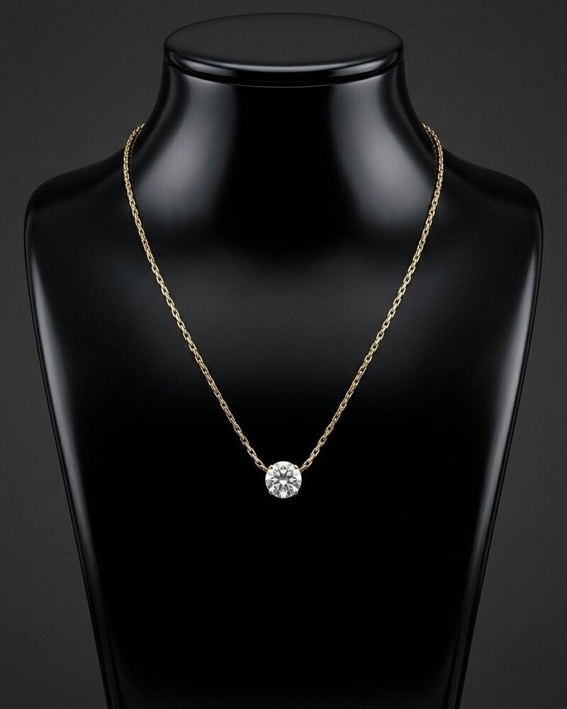 Crystal Solitaire Pendant Necklace