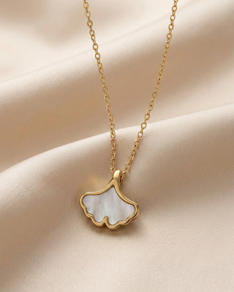 Ginkgo Leaf Mother Of Pearl Necklace