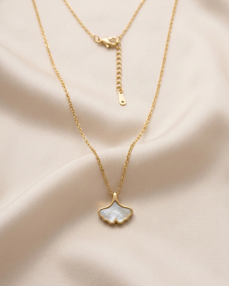 Ginkgo Leaf Mother Of Pearl Necklace