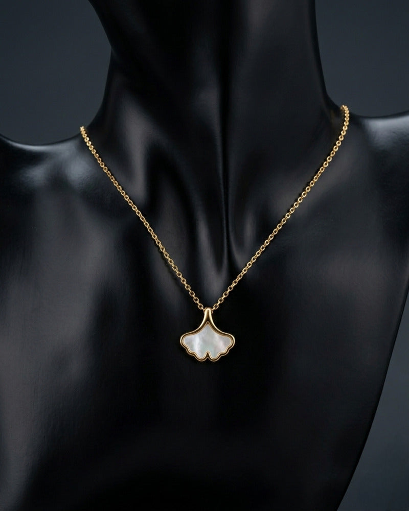 Ginkgo Leaf Mother Of Pearl Necklace
