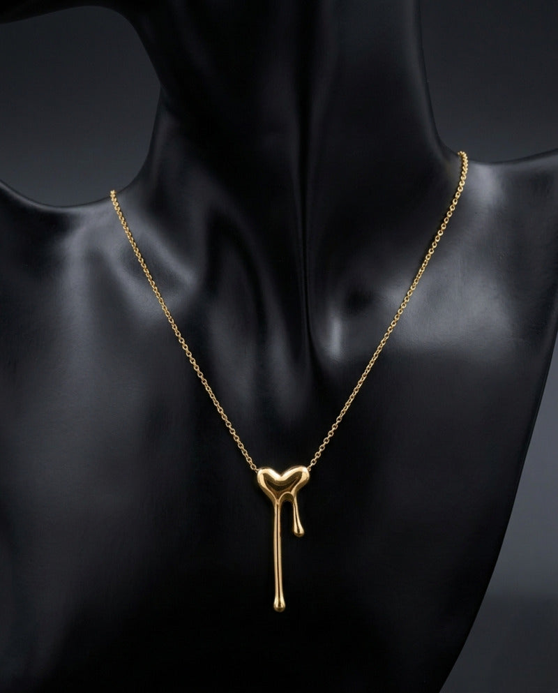 Melting Heart Drip Pendant Necklace
