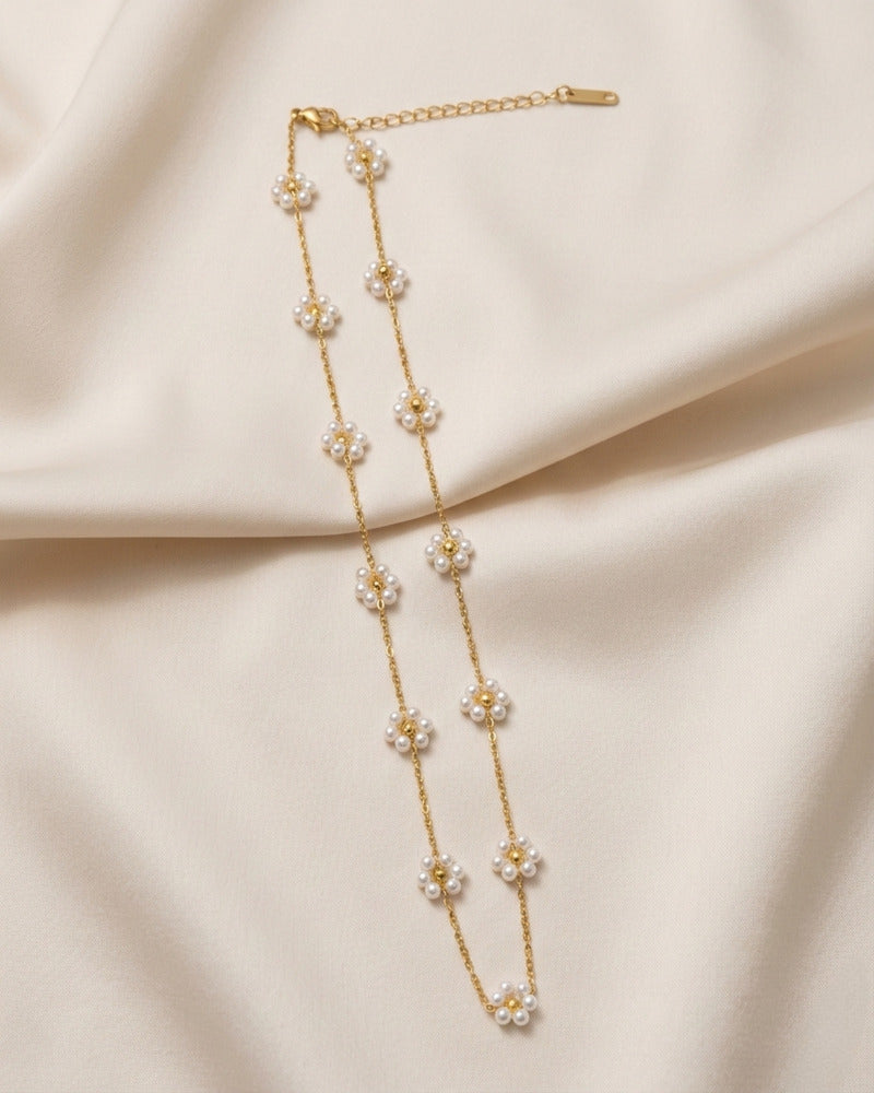 Pearl Daisy Station Long Necklace