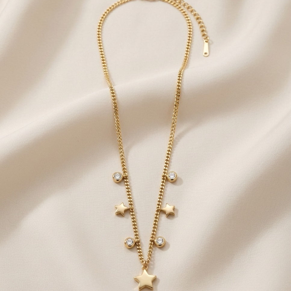 Celestial Star Shower Gold Plated Necklace