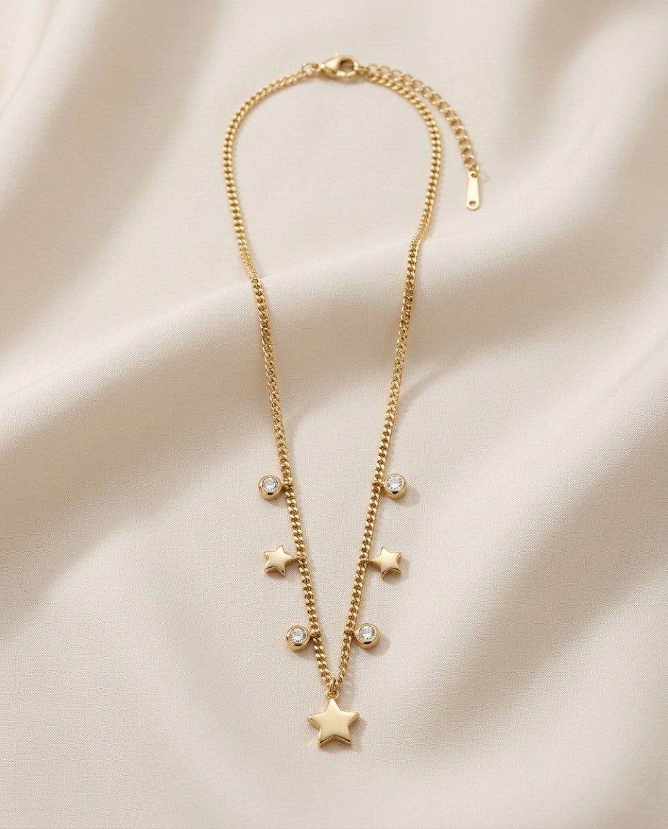 Celestial Star Shower Gold Plated Necklace