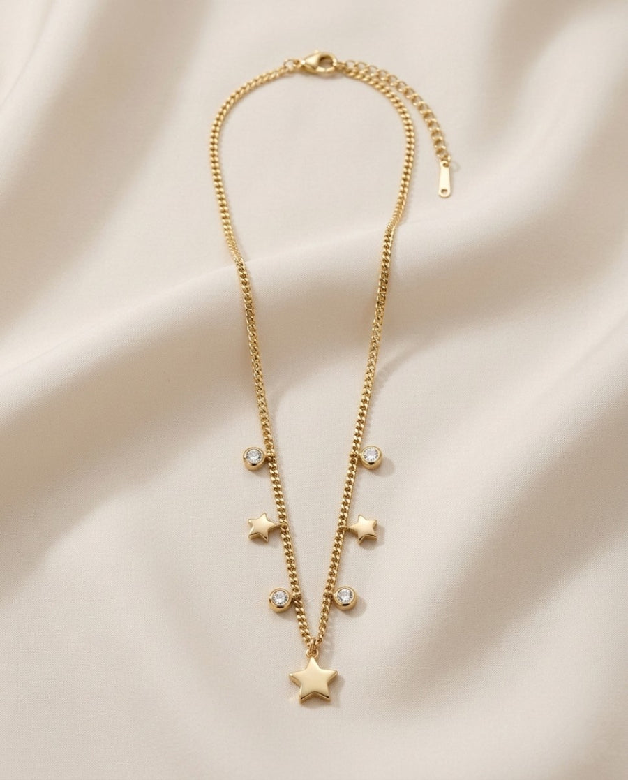 Celestial Star Shower Gold Plated Necklace