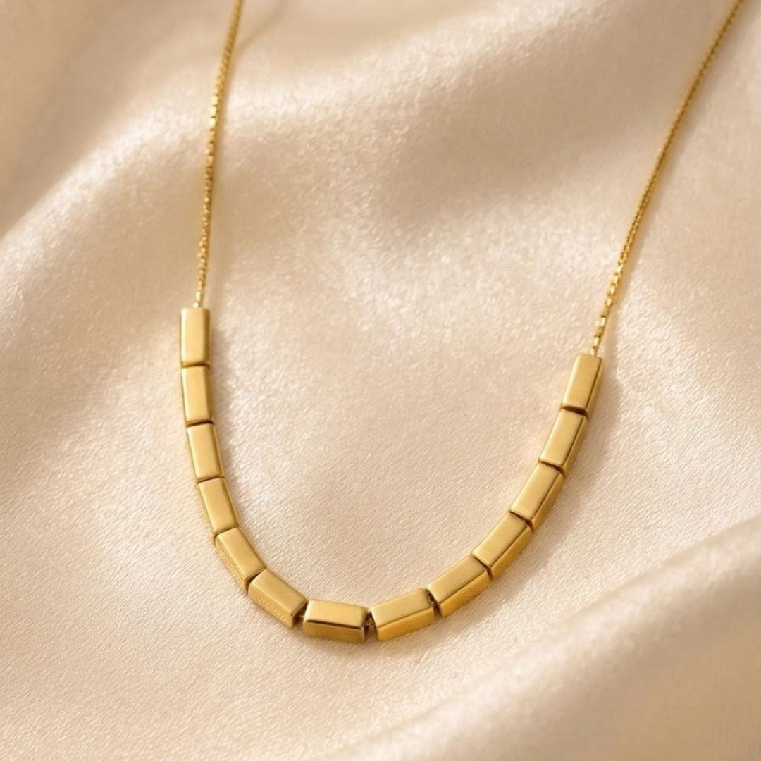 Gold Cube Station Gold Plated Necklace