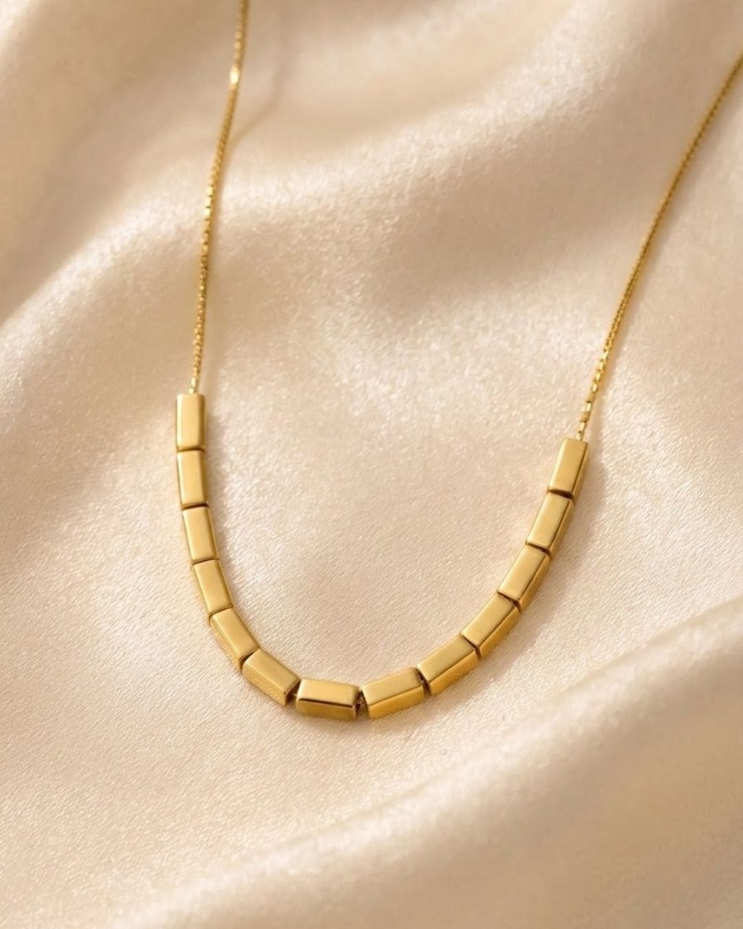 Gold Cube Station Gold Plated Necklace