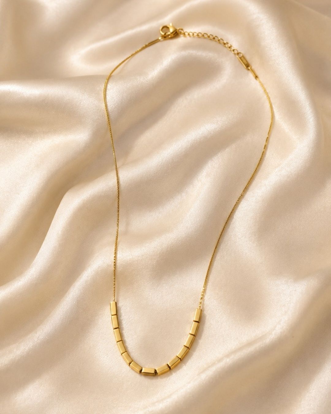 Gold Cube Station Gold Plated Necklace