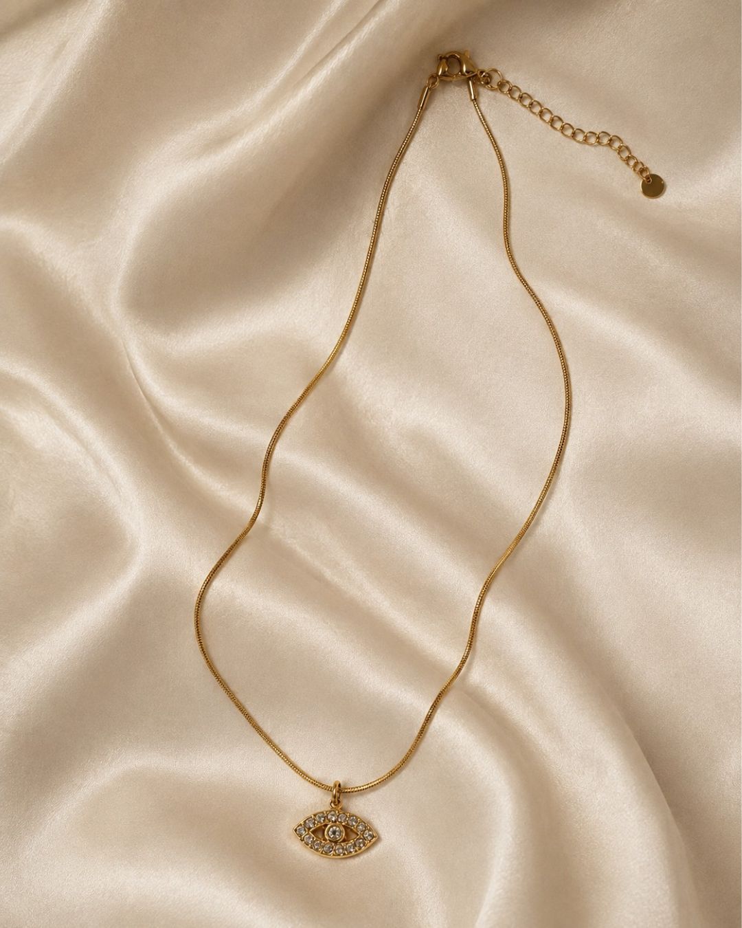 Evil Eye Crystal Gold Plated Necklace