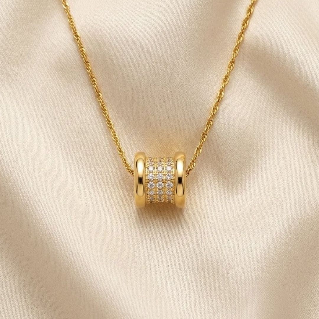 Crystal Barrel Gold Plated Necklace