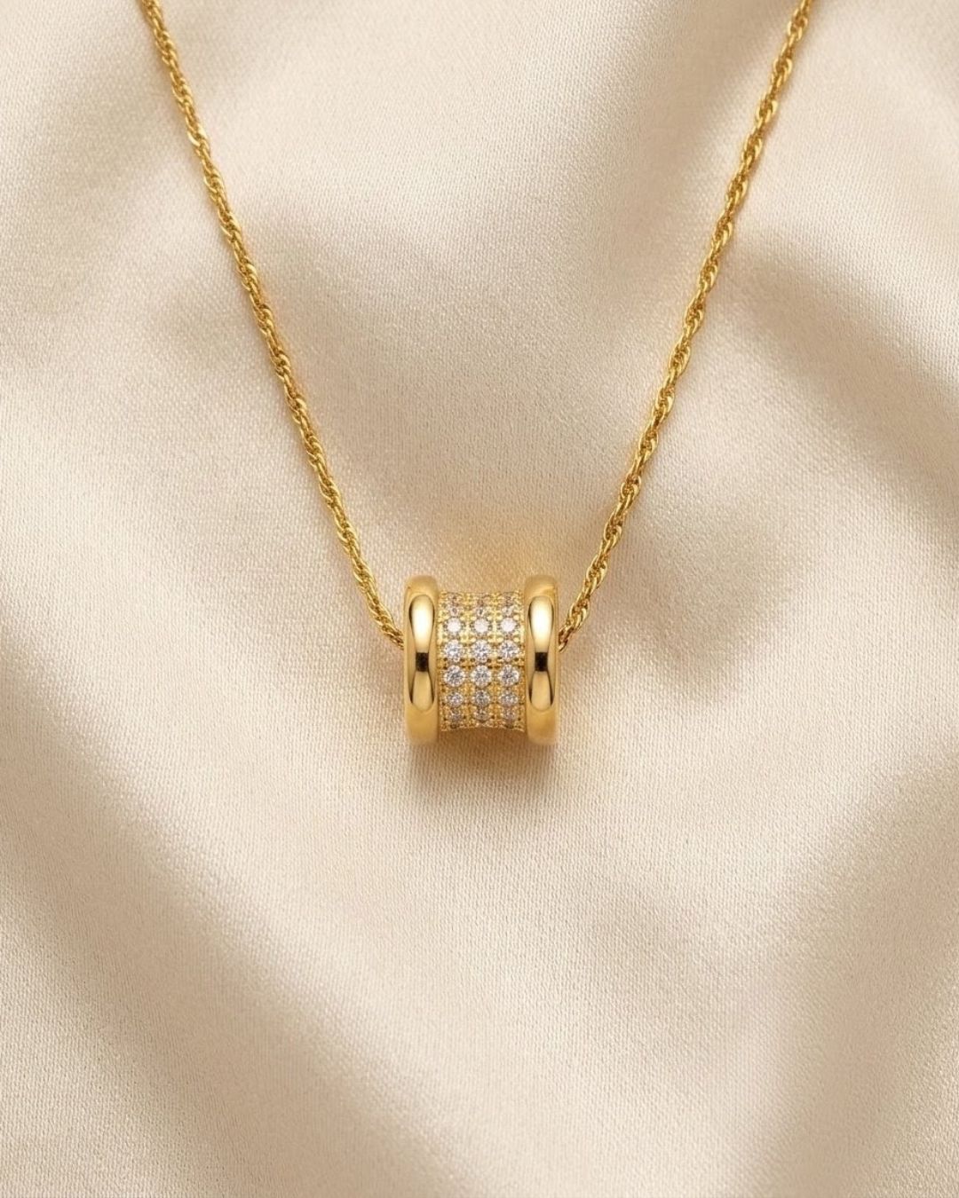 Crystal Barrel Gold Plated Necklace
