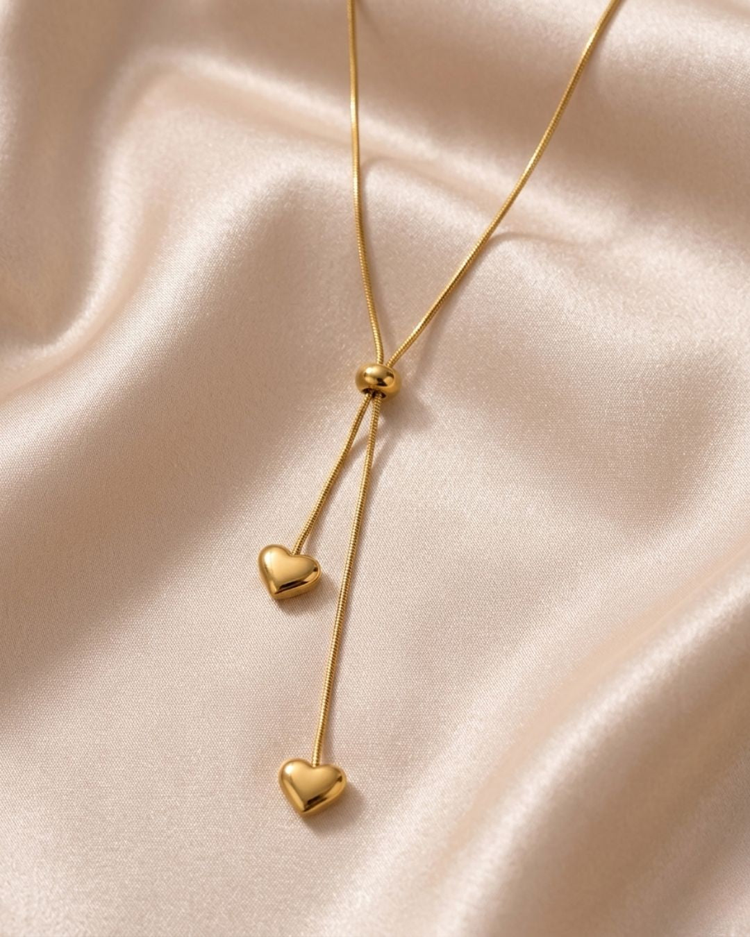 Amora Cascading Heart Gold Plated Necklace