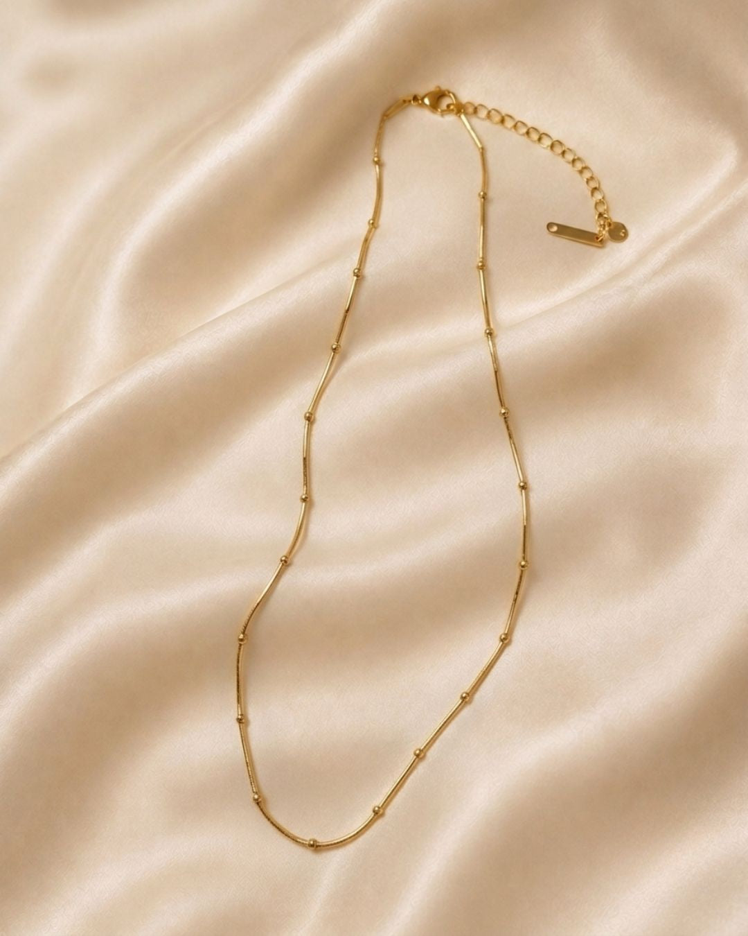 Aurelia Beaded Snake Gold Plated Necklace