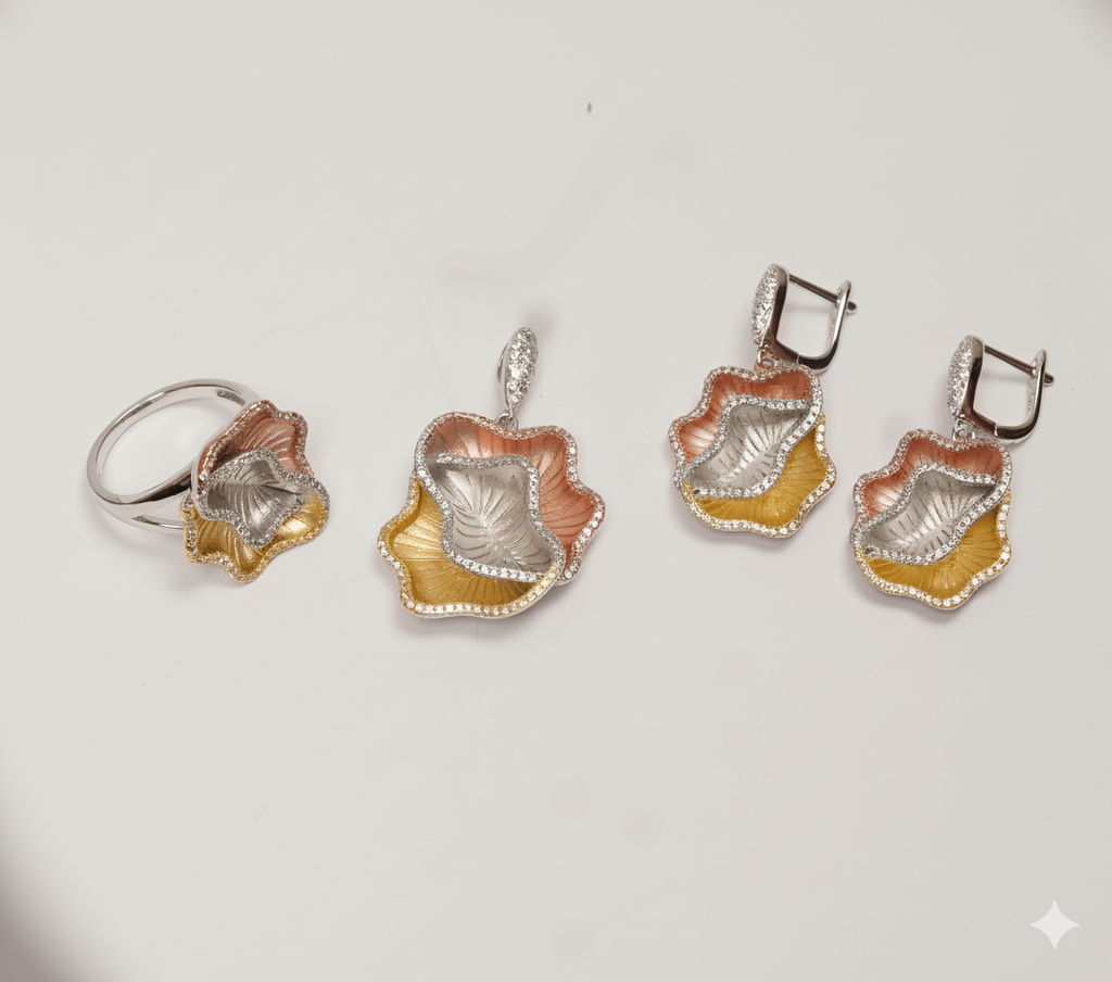 Whisper Petal Silver 925 Fine Jewelry Set