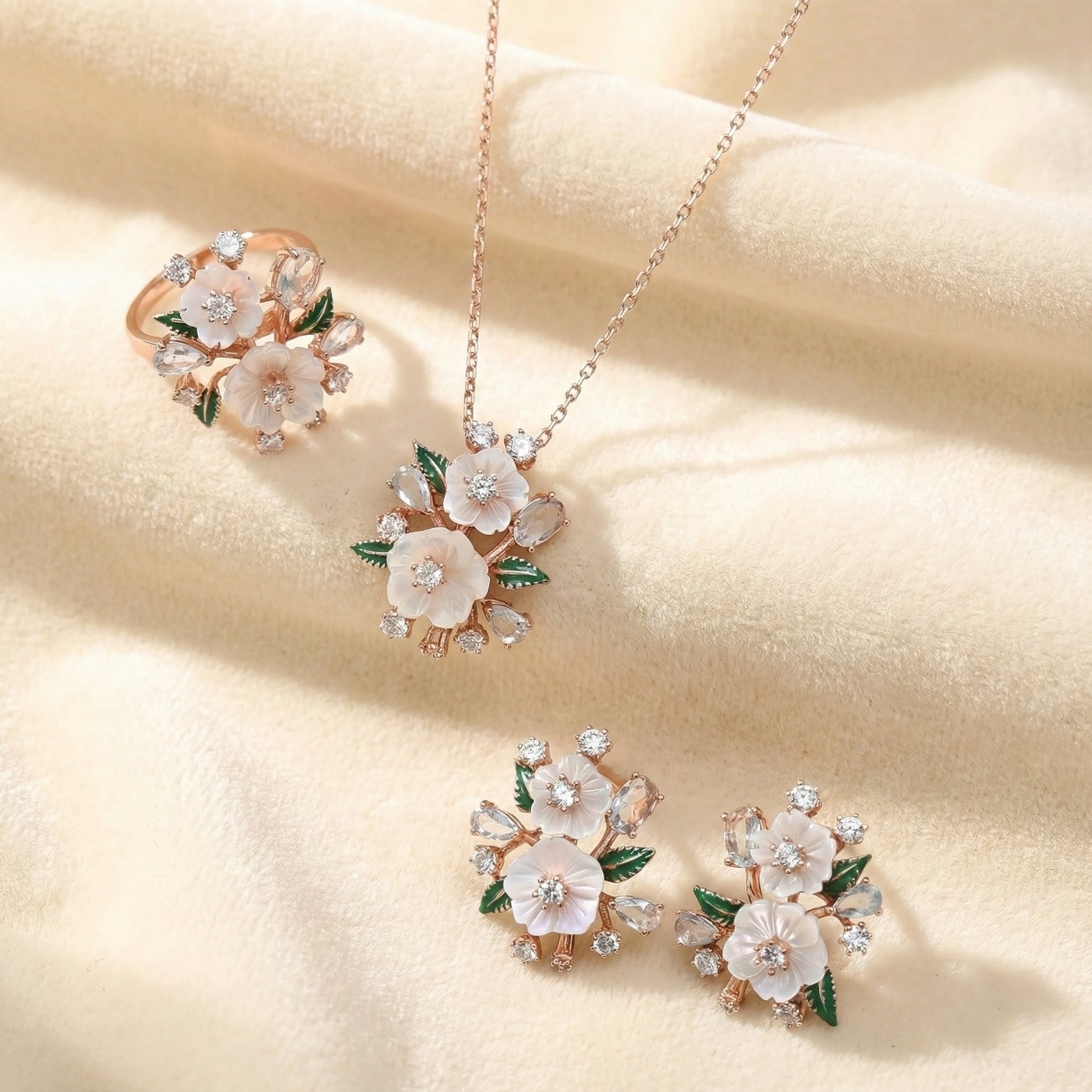 Alvionne Silver 925 Jewelry Set (Rose Gold)