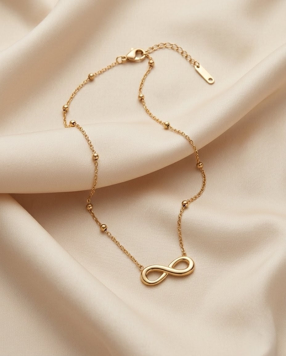 Infinity Satellite Gold Necklace