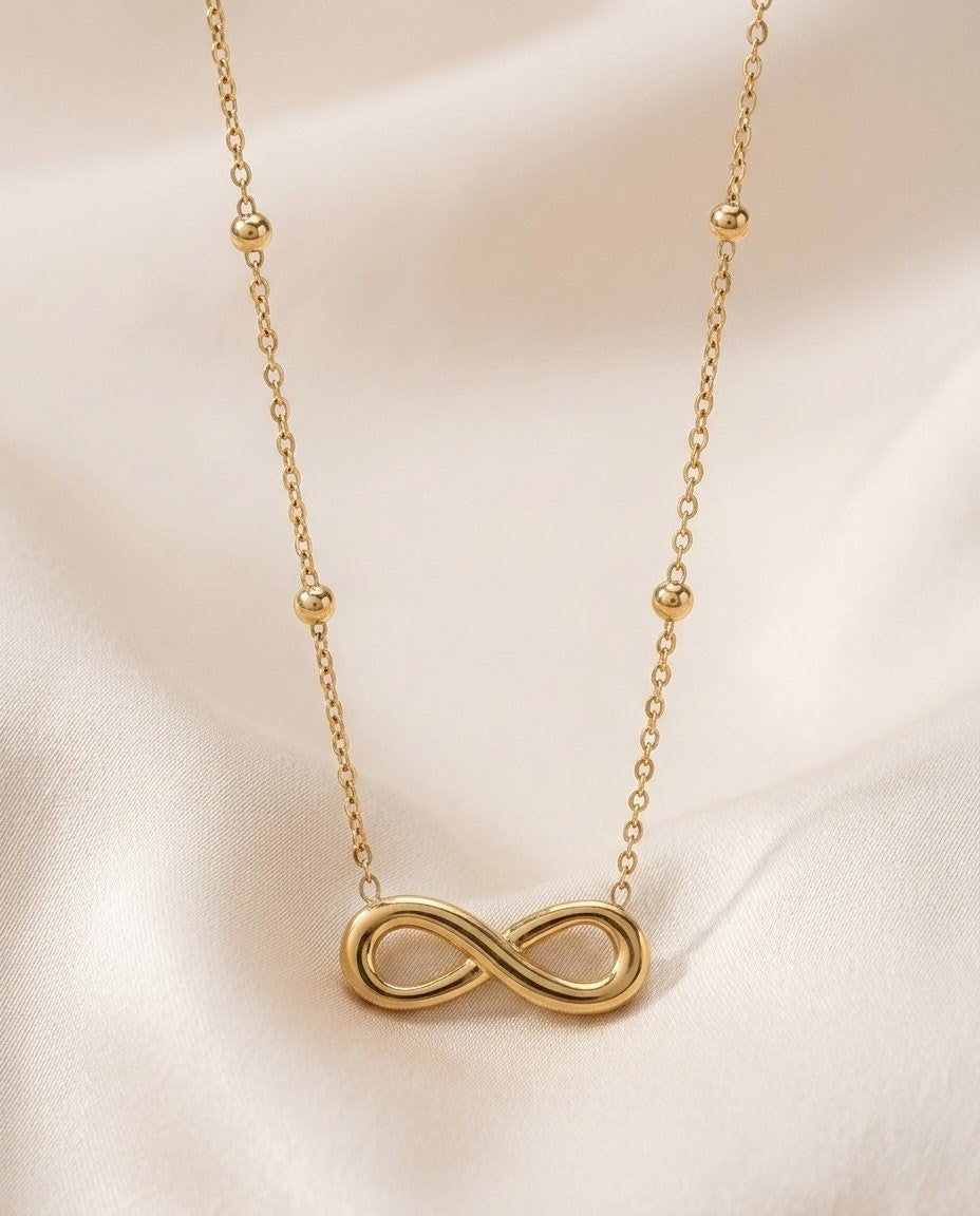Infinity Satellite Gold Necklace