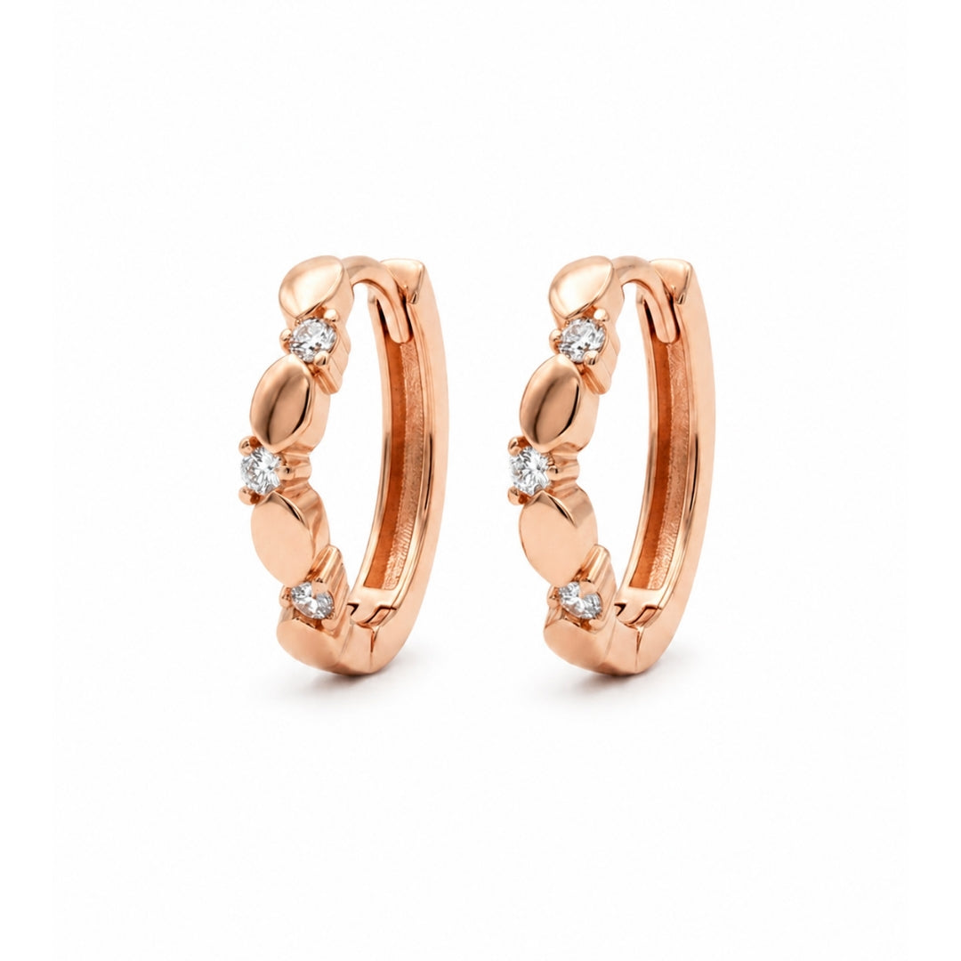 Aura Hoops 925 Silver Rose Gold Earrings