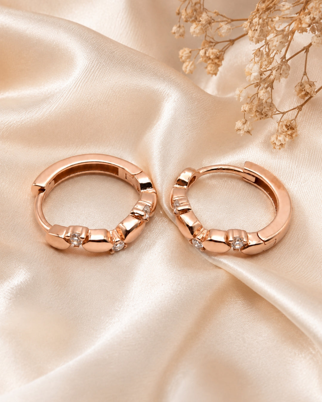 Aura Hoops 925 Silver Rose Gold Earrings