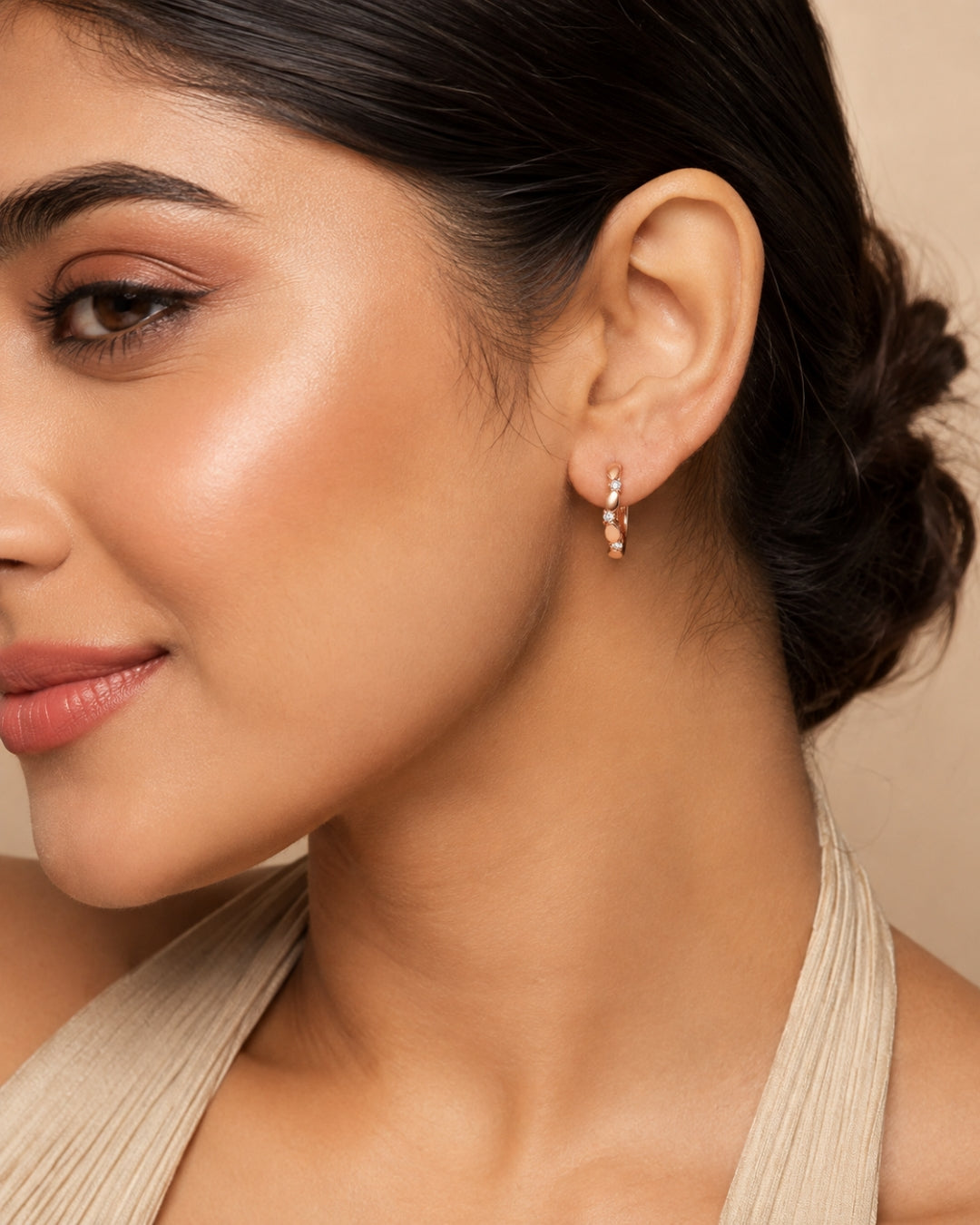 Aura Hoops 925 Silver Rose Gold Earrings