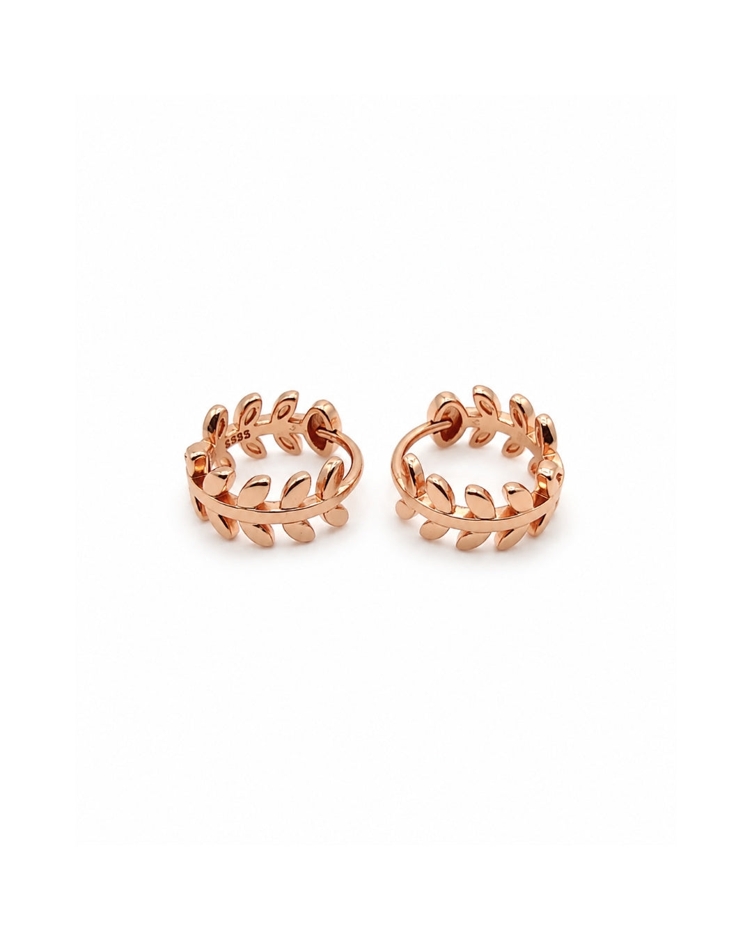 Laurel Vine Hoops 925 Silver Rose Gold Earrings