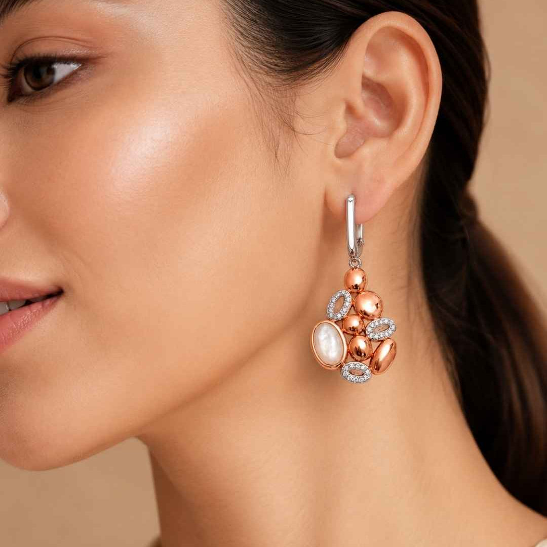 Pebble Mosaic Silver 925 Earrings