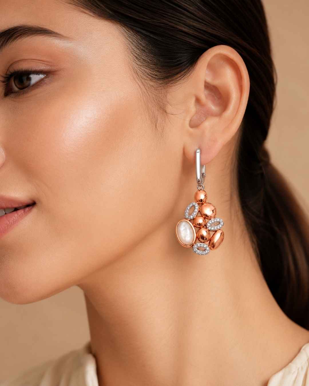Pebble Mosaic Silver 925 Earrings