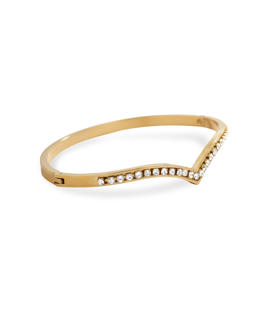 Chevron Pavé Crystal Crown Gold Plated Kada
