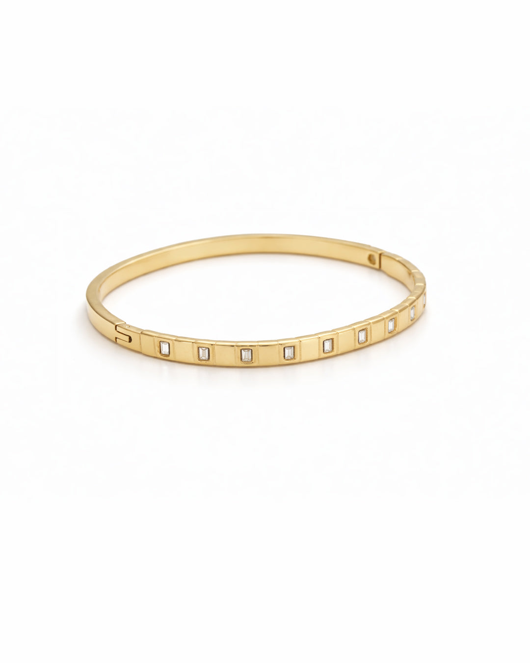 Baguette Flush Set Eternity Gold Plated Kada