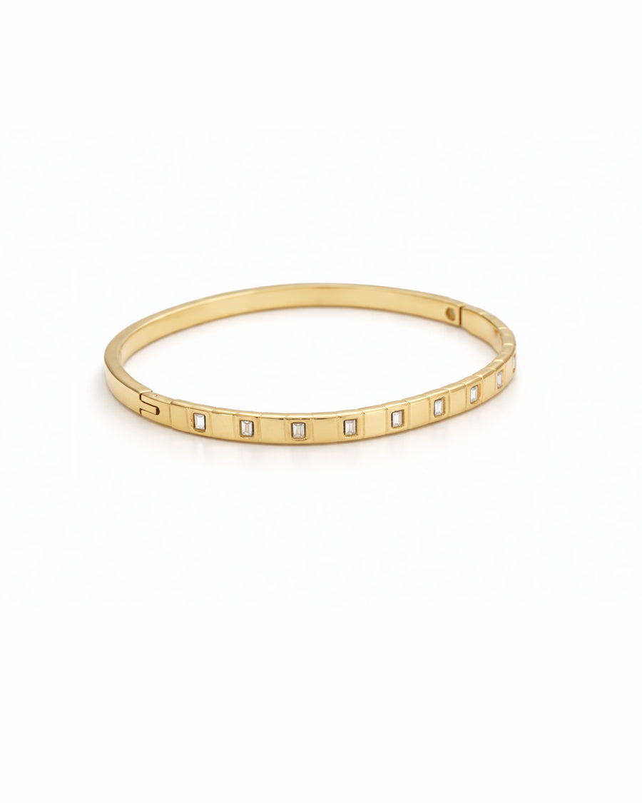 Baguette Flush Set Eternity Gold Plated Kada