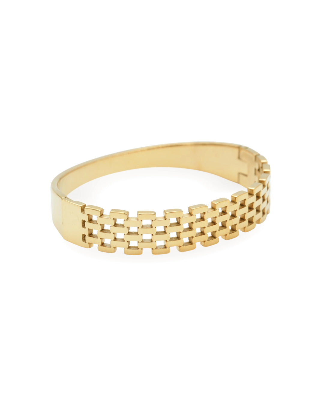 Textured Brick Link Gold Plated Kada