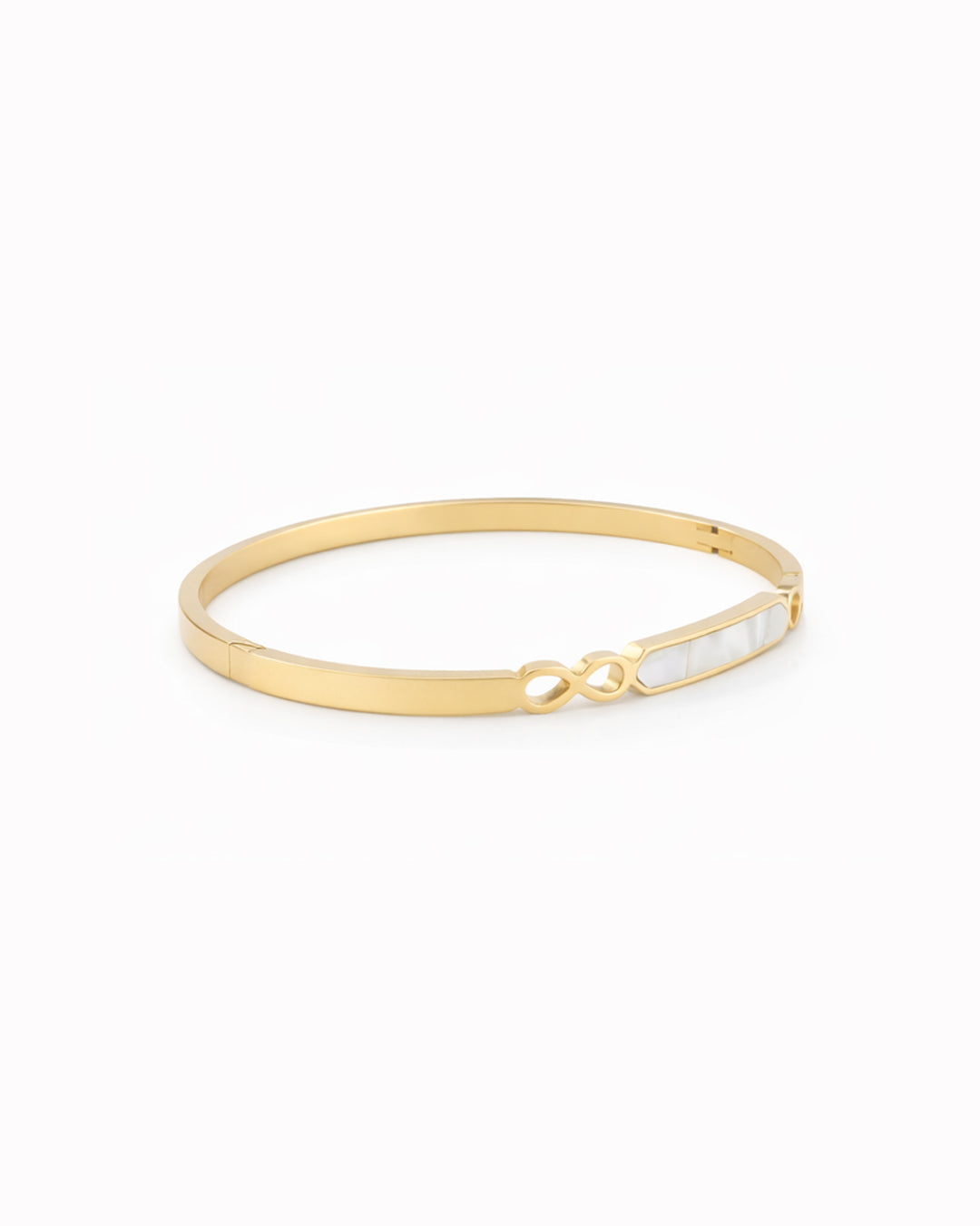 Mother of Pearl Infinity Gold Plated Bangle Kada