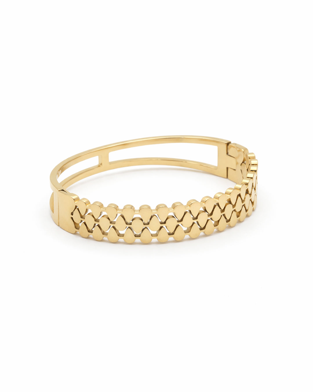 Multi-Shape Geometric Crystal Gold Plated Kada