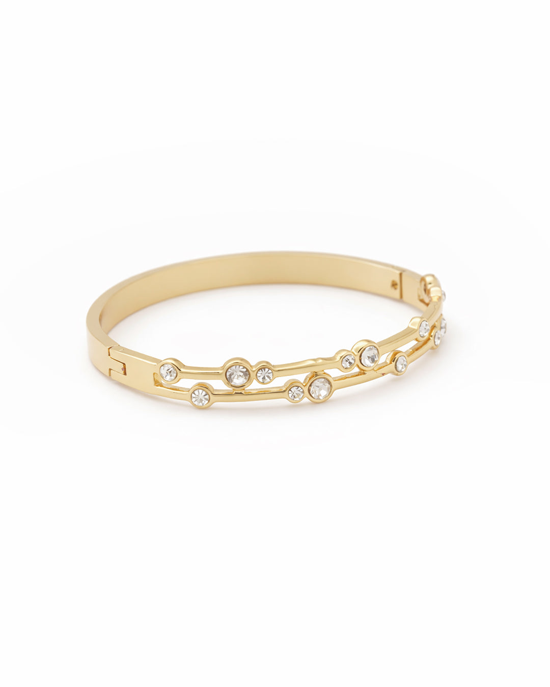 Dewdrop Double-Rail Crystal Gold Plated Kada