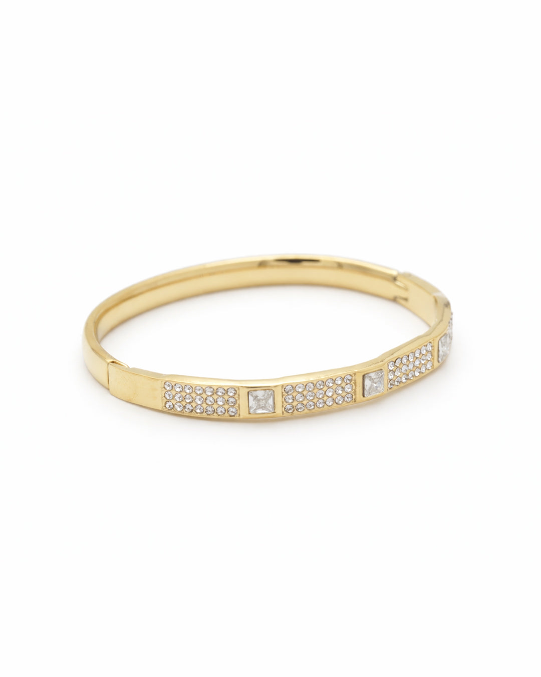 Crystal Mosaic Hexagon Gold Plated Kada