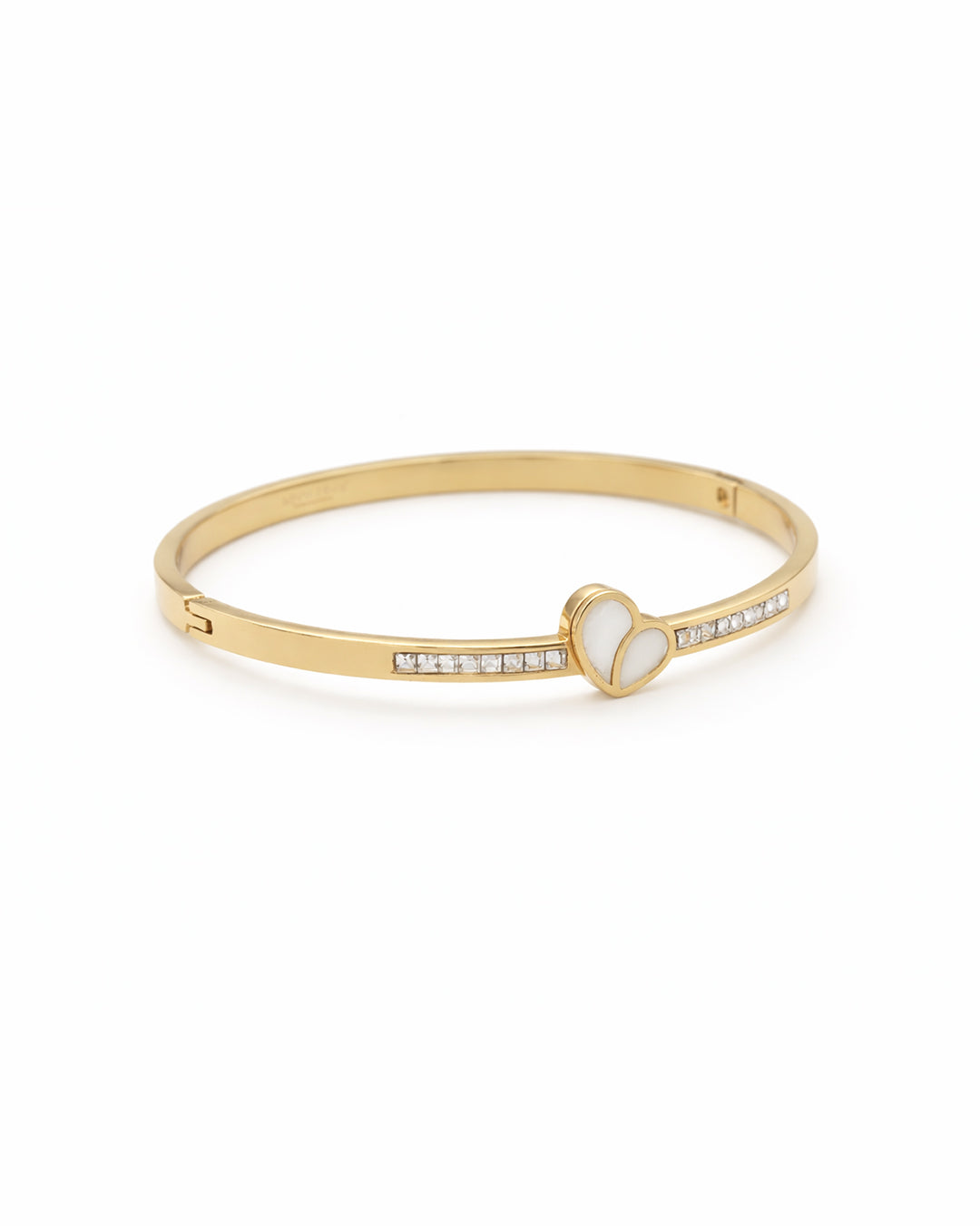 Mother of Pearl Heart Crystal Gold Plated Kada