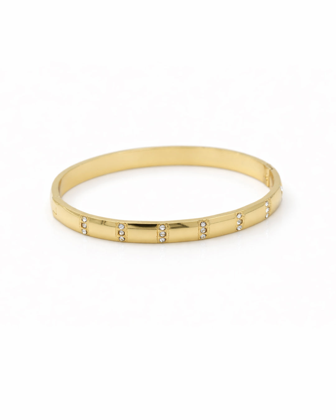 Crystal Column Grid Gold Plated Kada