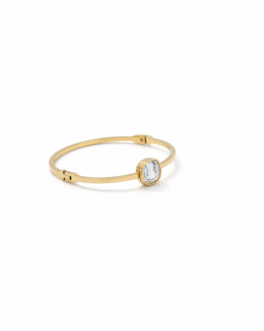 Cushion Solitaire Bezel Bangle Kada