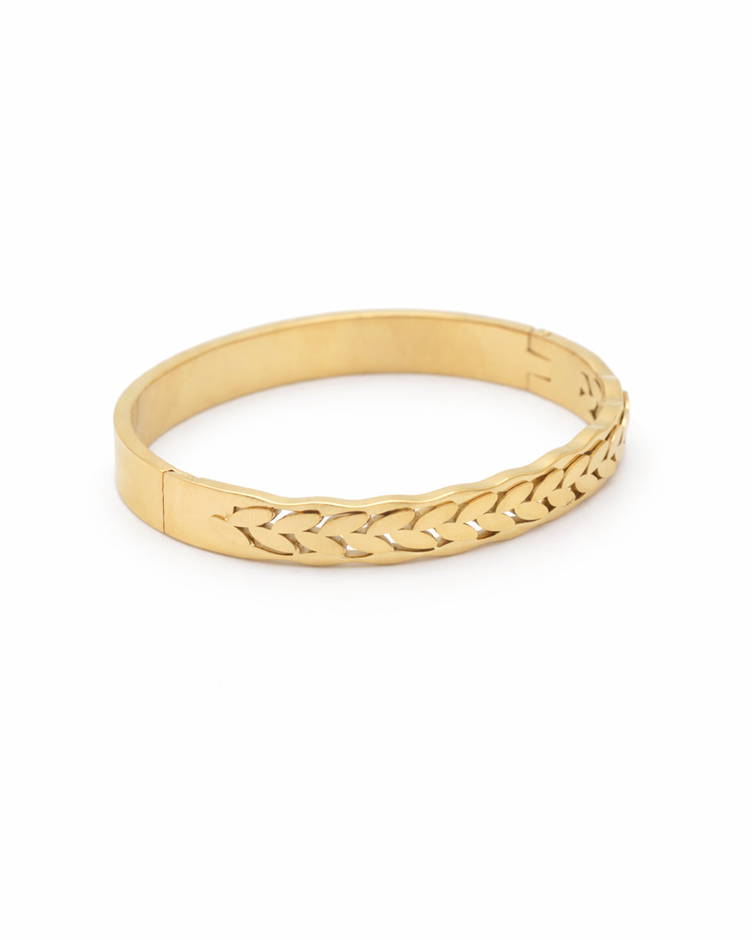 Gold Plated Laurel Wreath Patterned Kada
