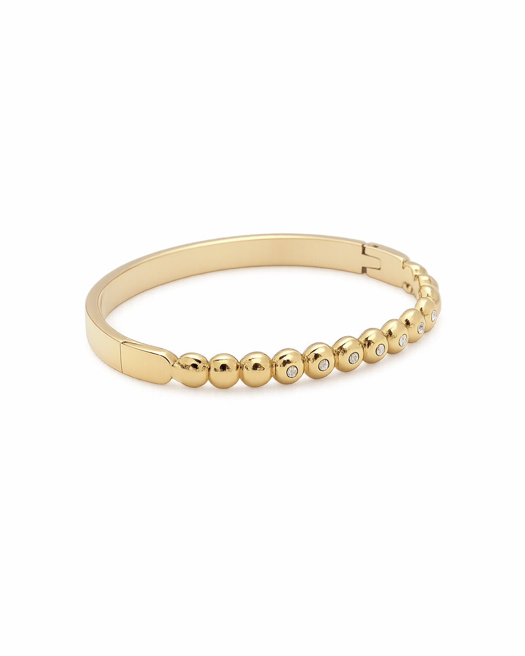 Beaded Rail Crystal Gold Plated Kada