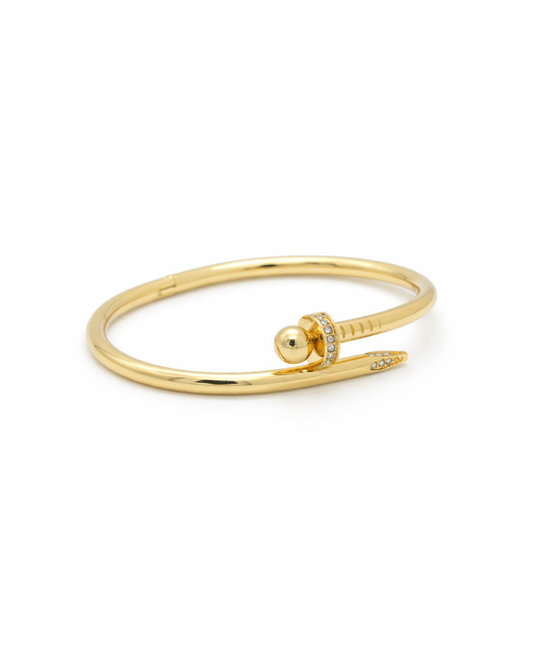 Crystal Encrusted Nail Gold Plated Kada
